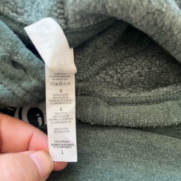 MSU Spartans College Hoodie Green White Large Cotton Blend - Picture 5 of 9